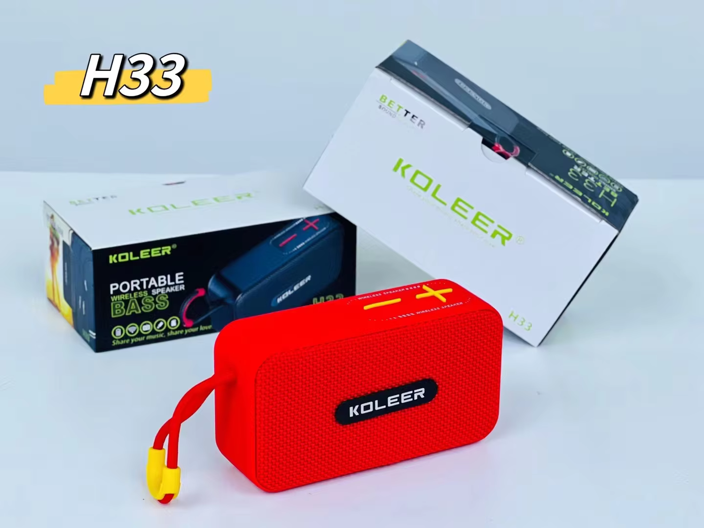 KOLEER H33 Bluetooth Speaker Brilliant Quality Stereo Sound Multifunctional HiFi outdoors Portable Wireless Speaker